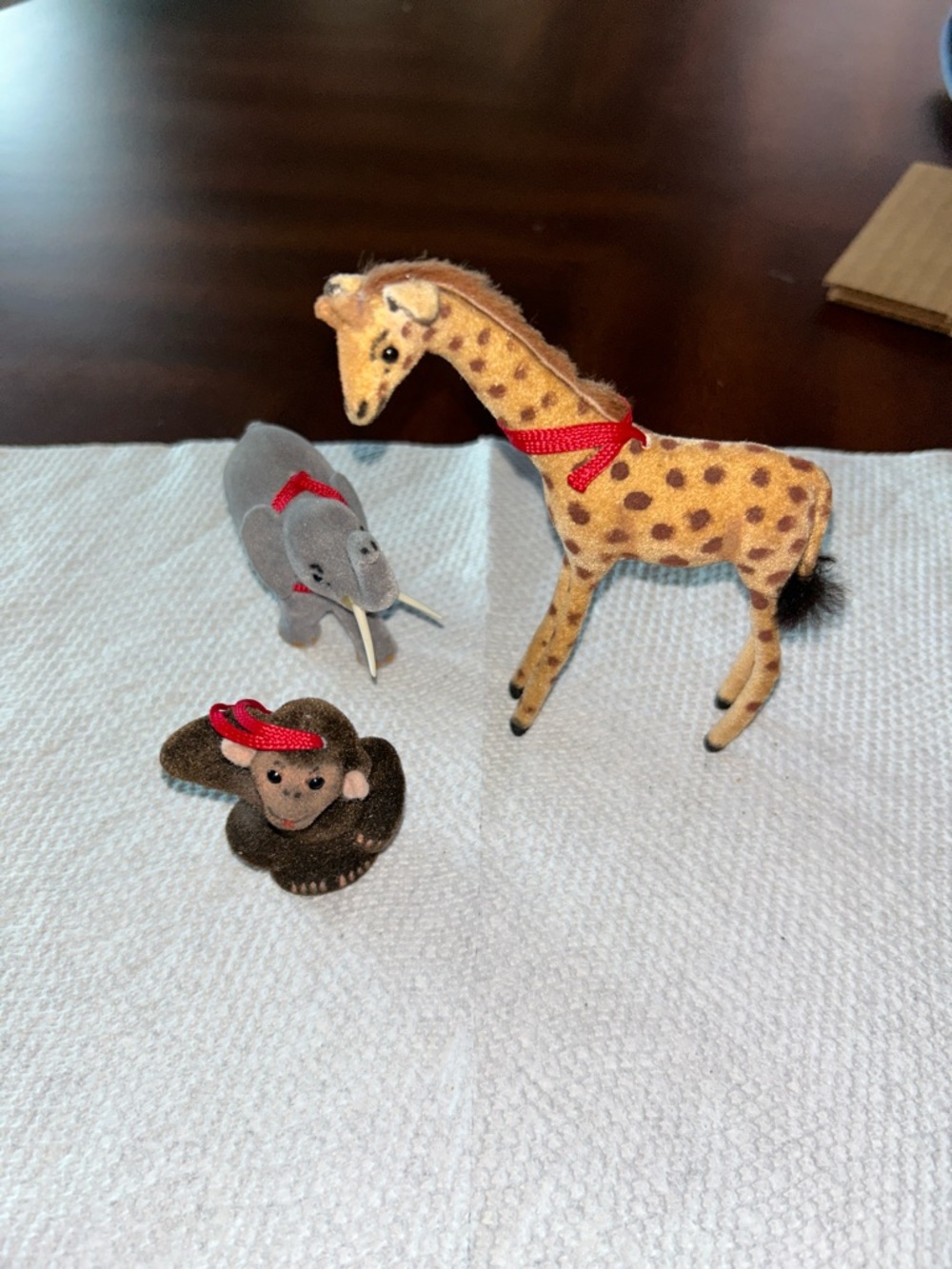 Vintage West Germany Wagner Kunsterschutz 3pc lot giraffe,monkey,elephant